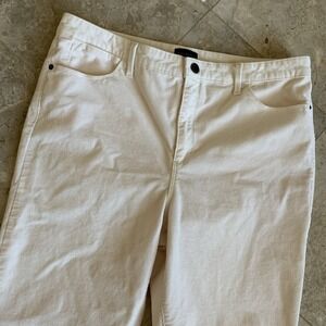 Talbots Corduroy High Waist Jegging Ankle Pants Size 14 Ivory
